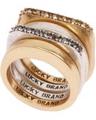 Lucky Brand Crystallized Two Tone Stacked Ring - Lyst