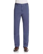 Saks Fifth Avenue Devon Stretch Cotton Straight Leg Pants - Lyst
