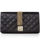 La Regale Quilted Chain Clutch - Lyst