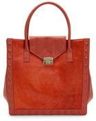 Loeffler Randall Studded Calf Hair & Leather Tote - Lyst
