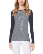 Michael Kors Sequined Herringbone Top - Lyst