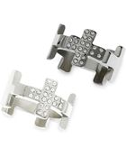Guess Twotone Crystal Cross Ring Set - Lyst