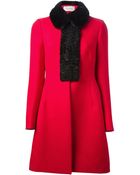 Valentino Fur Collar Coat - Lyst