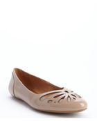 Aerin Taupe Leather Cutout Detail 'Atria' Flats - Lyst