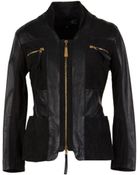 Just Cavalli Leather Outerwear - Lyst