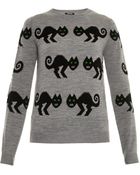 Jil Sander Navy Scaredy Cat Intarsia-Knit Wool Sweater - Lyst