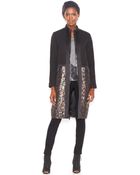 Rachel Rachel Roy Stand-Collar Metallic-Print Coat - Lyst