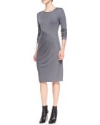 DKNY Long-Sleeve Diagonal Pleat Dress - Lyst