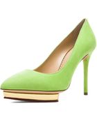 Charlotte Olympia Debbie Suede Heel - Lyst