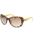 Calvin Klein Women'S Round Havana Translucent Sunglasses - Lyst