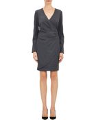 Barneys New York Twill Wrap Dress - Lyst
