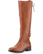 Donald J Pliner Baude Lace-Up Back Leather Knee Boot - Lyst