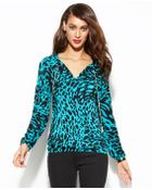 Michael Kors Michael Plus Size Animal-Print Peasant Blouse - Lyst