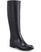 Prada Leather Knee-High Boots - Lyst