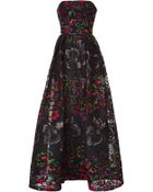 Elie Saab Embroidered Floral Guipure Strapless Gown - Lyst
