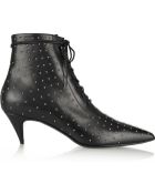 Saint Laurent Studded Leather Ankle Boots - Lyst