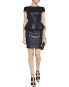 Alice + Olivia Cheyenne Printed Leather Dress - Lyst