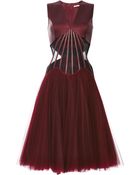 Christopher Kane Abstract Boning Dress with Full Tulle Skirt - Lyst