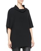 Karolina Zmarlak Wool Crepe Drape-Neck Cape - Lyst
