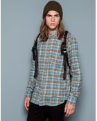 Pull&Bear Check Print Shirt With Back Pleat - Lyst