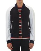 Thom Browne Cashmere Leather Combo Letterman Jacket - Lyst