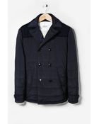 Mango Man Quilted Peacoat - Lyst