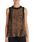 Elizabeth And James Vivi Leopard-Print Silk Top - Lyst