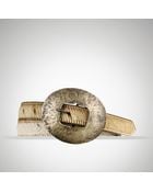 Ralph Lauren Haircalf Hammered-Buckle Belt - Lyst