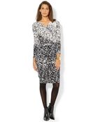 Lauren by Ralph Lauren Cowl-Neck Printed Ruched Dress - Lyst