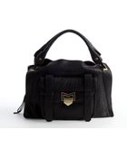 Treesje Black Leather Top Handle 'Palisade' Top Handle Bag - Lyst