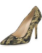 Oscar de la Renta Grace Metallic Suede Pumps - Lyst