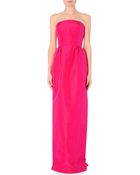 Oscar de la Renta Strapless Silk Gown - Lyst