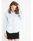 Mango Bleached Wash Denim Shirt - Lyst