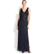Aidan Mattox Sequined Tulle Gown - Lyst