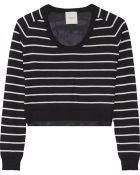 Mason by Michelle Mason Striped Cashmere And Silk Crepe De Chine Sweater - Lyst