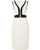 Reem Acra Embroidered Bodice Sheath Dress - Lyst