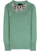 Burberry Prorsum Embellished Cashmere Sweater - Lyst
