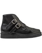 Underground Bowie Double Buckled Leather Ankle Boots - Lyst