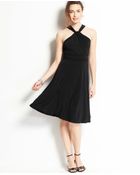 Ann Taylor Jersey Keyhole Halter Dress - Lyst