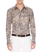 Michael Kors Floral-print Linen Shirt - Lyst