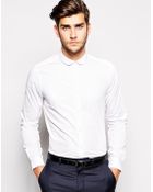 Asos Smart Shirt In Long Sleeve With Curve Collar - Lyst
