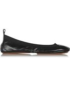 Yosi Samra Fold-Up Cracked Leather Ballet Flats - Lyst