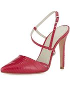 Alice + Olivia Davey Lizardembossed Pump Hot Pink Alice Olivia - Lyst