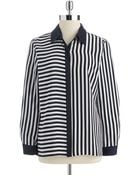 Vince Camuto Striped Button-Down Blouse - Lyst