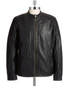 Guess Faux Leather Moto Jacket - Lyst