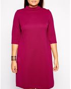 Asos Curve Rib Shift Dress With Half Sleeve - Lyst