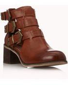 Forever 21 Buckled Cutout Booties - Lyst