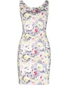 Miu Miu Floral-Print Denim Dress - Lyst