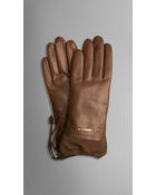 Burberry The Crush Gloves in Leather and Suede - Lyst