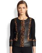 St. John Milano Mixed-Media Jacket - Lyst